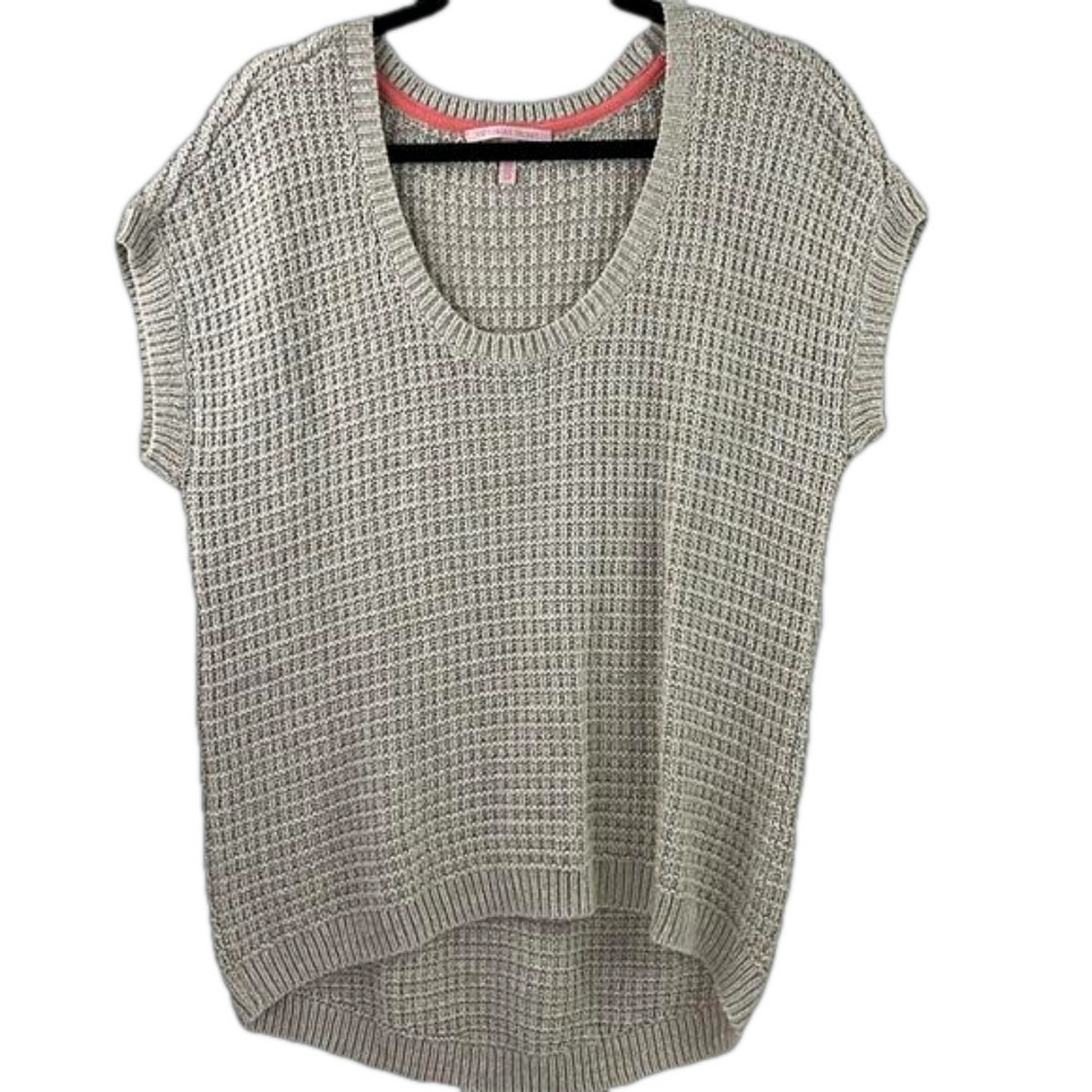 Victoria's Secret Women's V-Neck Sleeveless Open Knit Hi-Lo Sweater